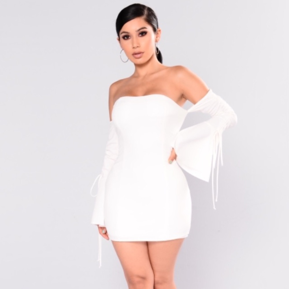 White off-shoulder dress
